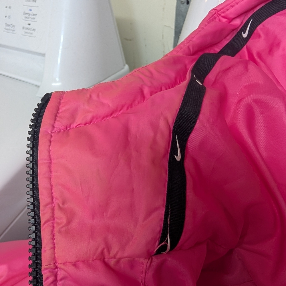 Nike Bright Pink Long Puffer Jacket with Hood - Picture 4 of 6